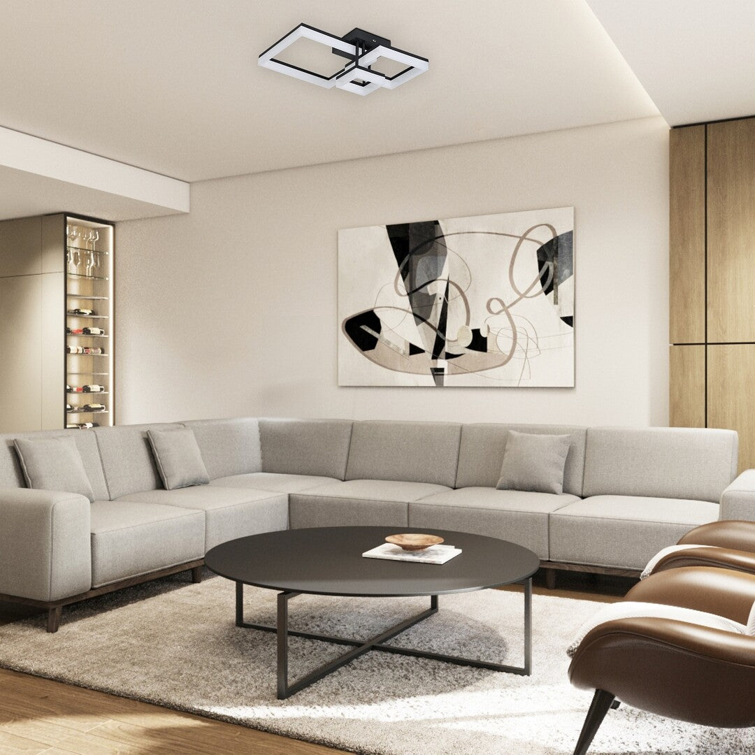 Plafoniera LED Amilia, negru, 22W, 2070lm, 3000K/4000K/6500K, IP20, Rabalux, 71386