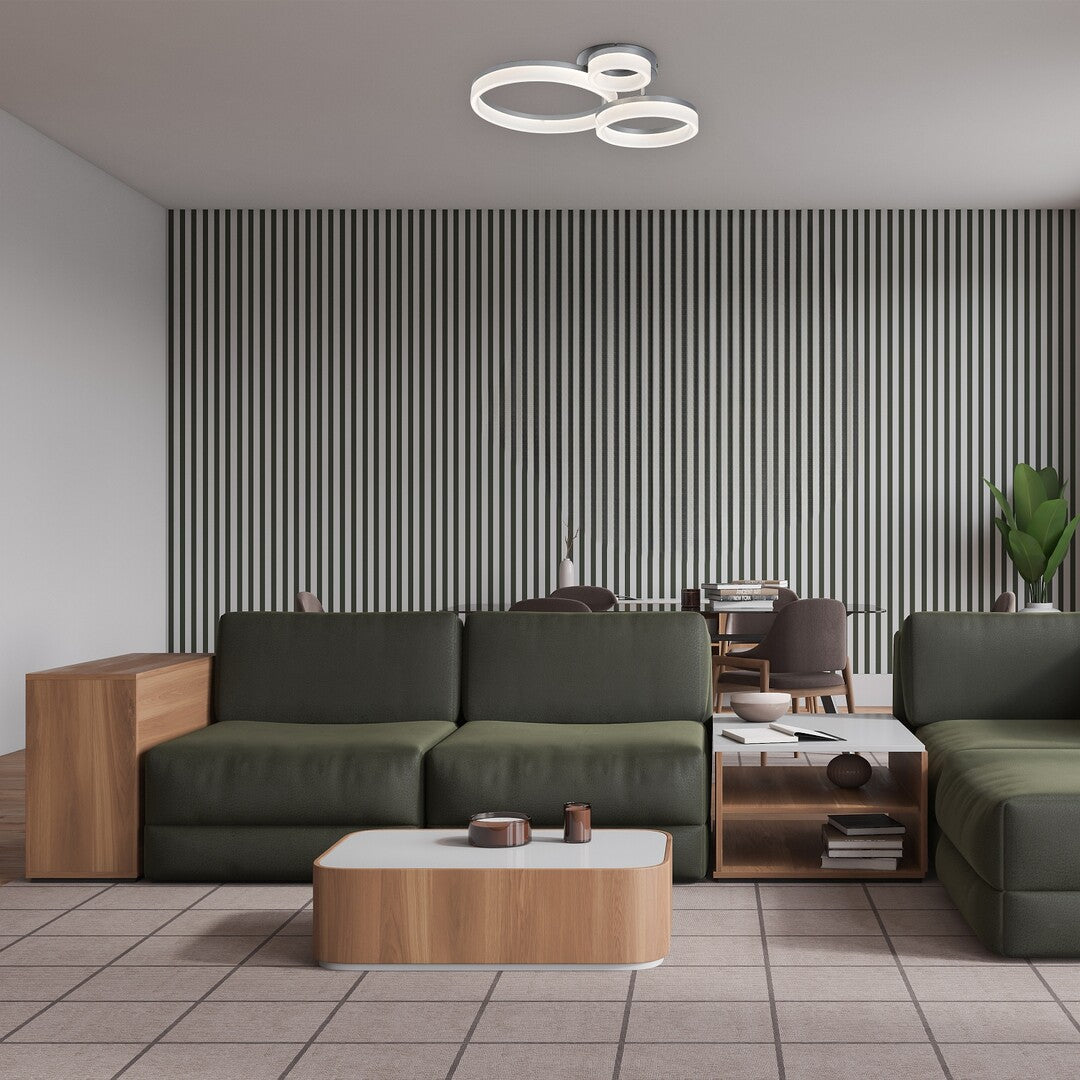 Plafoniera LED Amilia, crom, 24W, 2650lm, 3000K/4000K/6500K, IP20, Rabalux, 71387