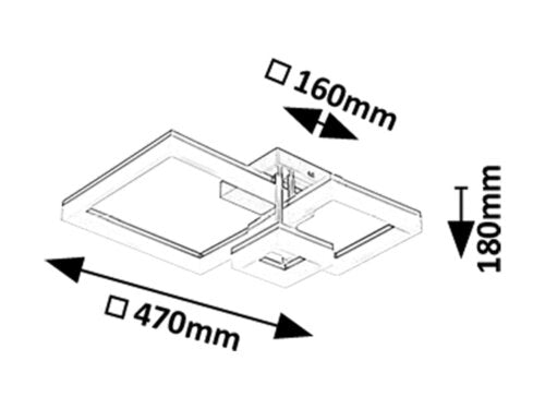 Plafoniera LED Amilia, crom, 22W, 2400lm, 3000K/4000K/6500K, IP20, Rabalux, 71388