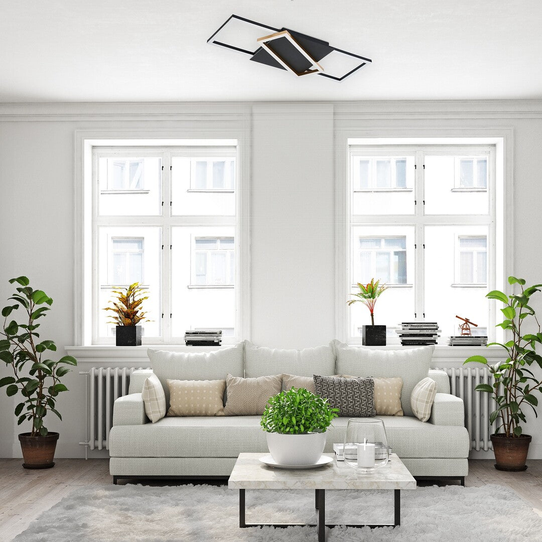 Plafoniera LED Kitlee, negru/ auriu, 40W, 3600lm, 3000-6500K, IP20, Rabalux, 71391