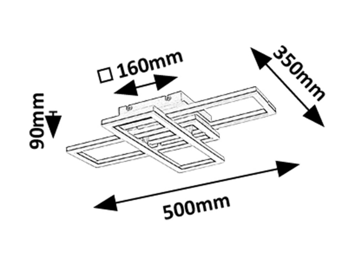 Plafoniera LED Mereni, negru, 40W, 2560lm, 3000-6500K, IP20, Rabalux, 71394