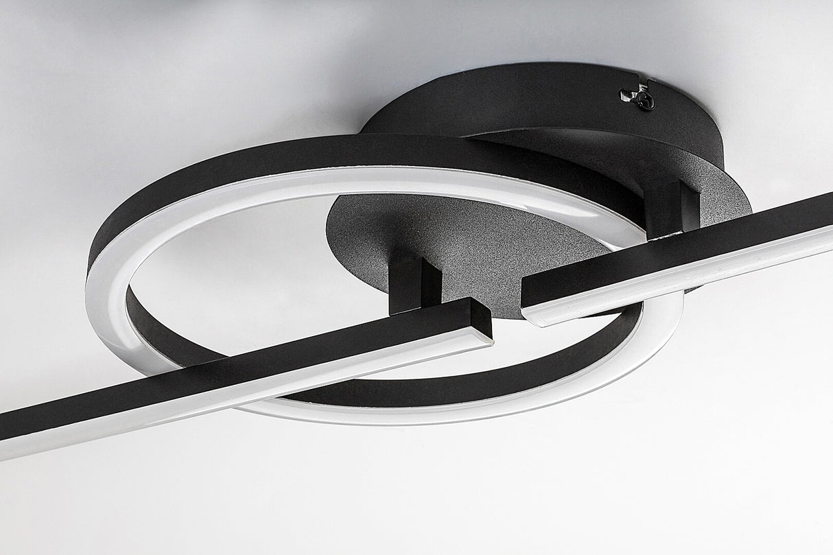 Plafoniera LED Twisterra, negru, 24W, 1800lm, 4000K, IP20, Rabalux, 71395