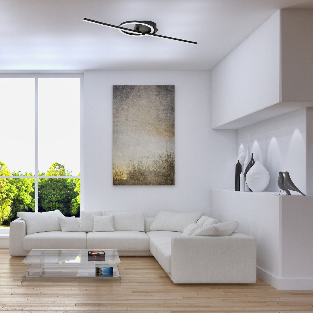 Plafoniera LED Twisterra, negru, 24W, 1800lm, 4000K, IP20, Rabalux, 71395