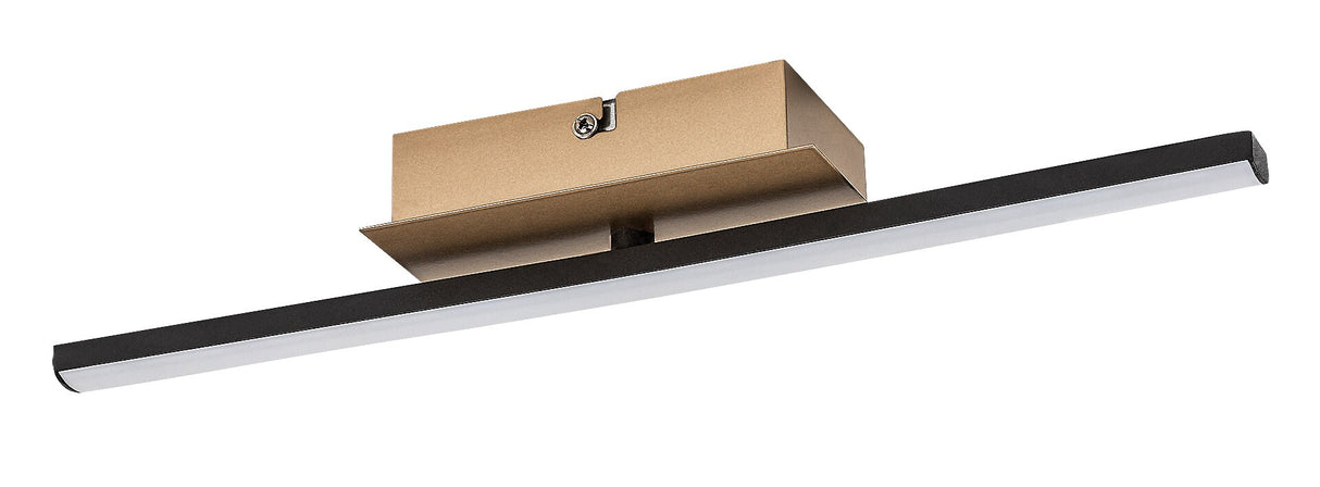Plafoniera LED Demir, negru/ auriu, 8W, 840lm, 4000K, IP20, Rabalux, 71397