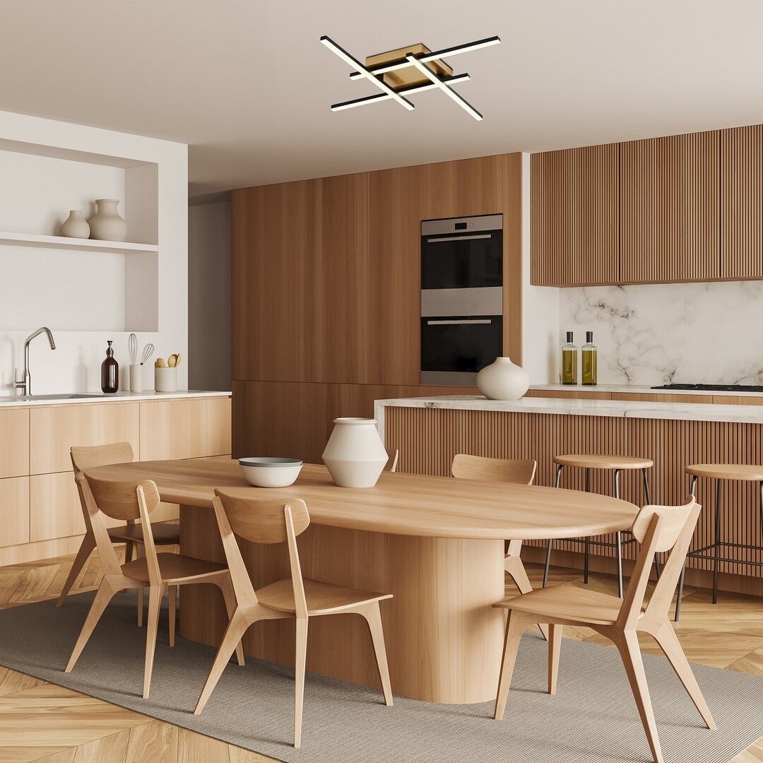 Plafoniera LED Demir, negru/ auriu, 24W, 1880lm, 4000K, IP20, Rabalux, 71398