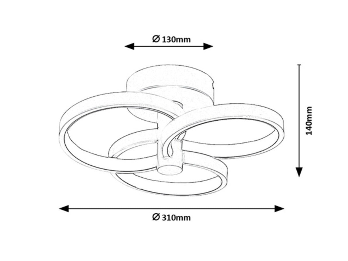 Plafonieră LED modernă cu telecomandă 32W 2560lm, reglabilă – Isidora
