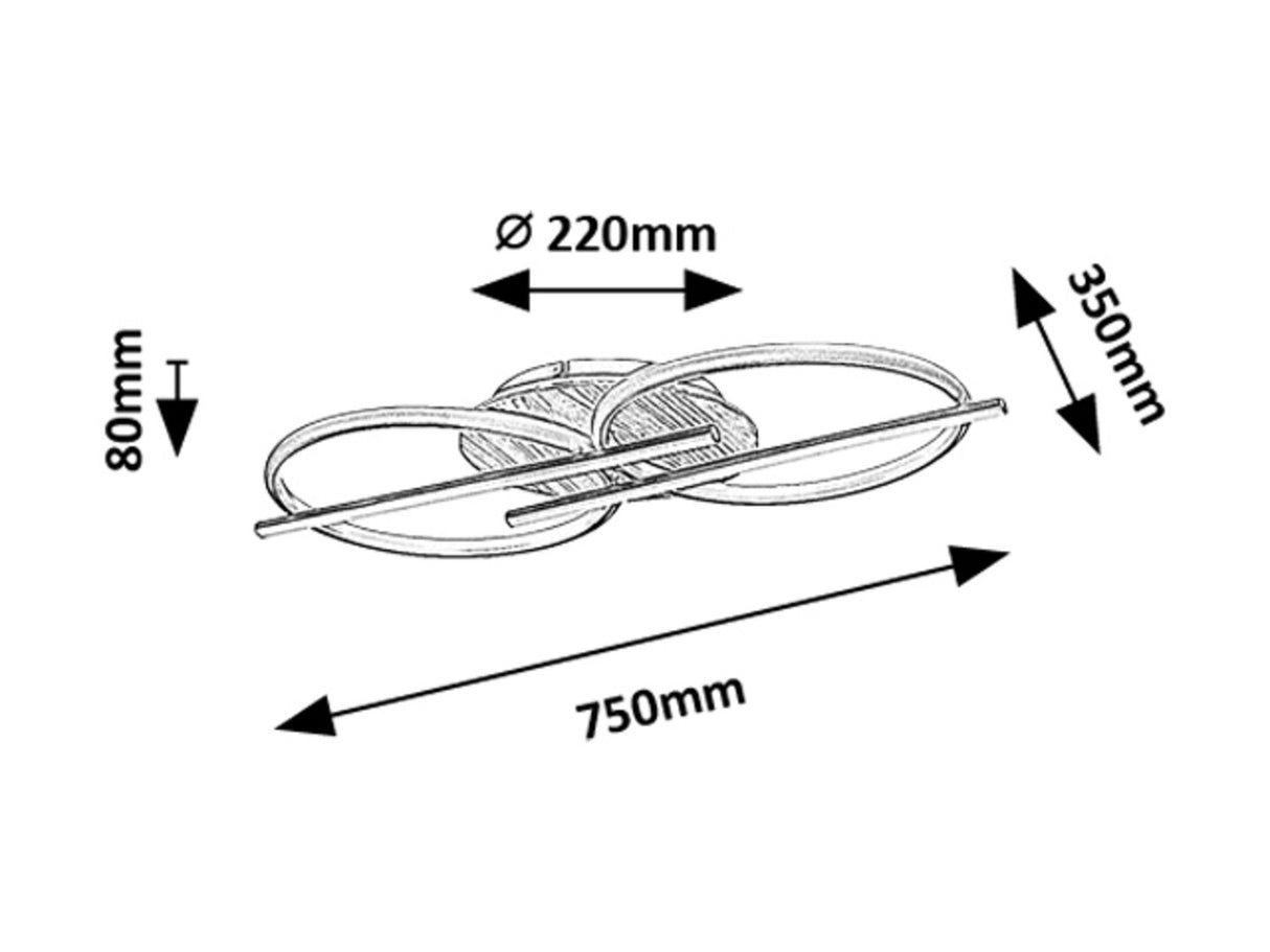 Plafoniera LED Arash, negru, 40W, 2200lm, 3000/4000/6500K, IP20, Rabalux, 71403