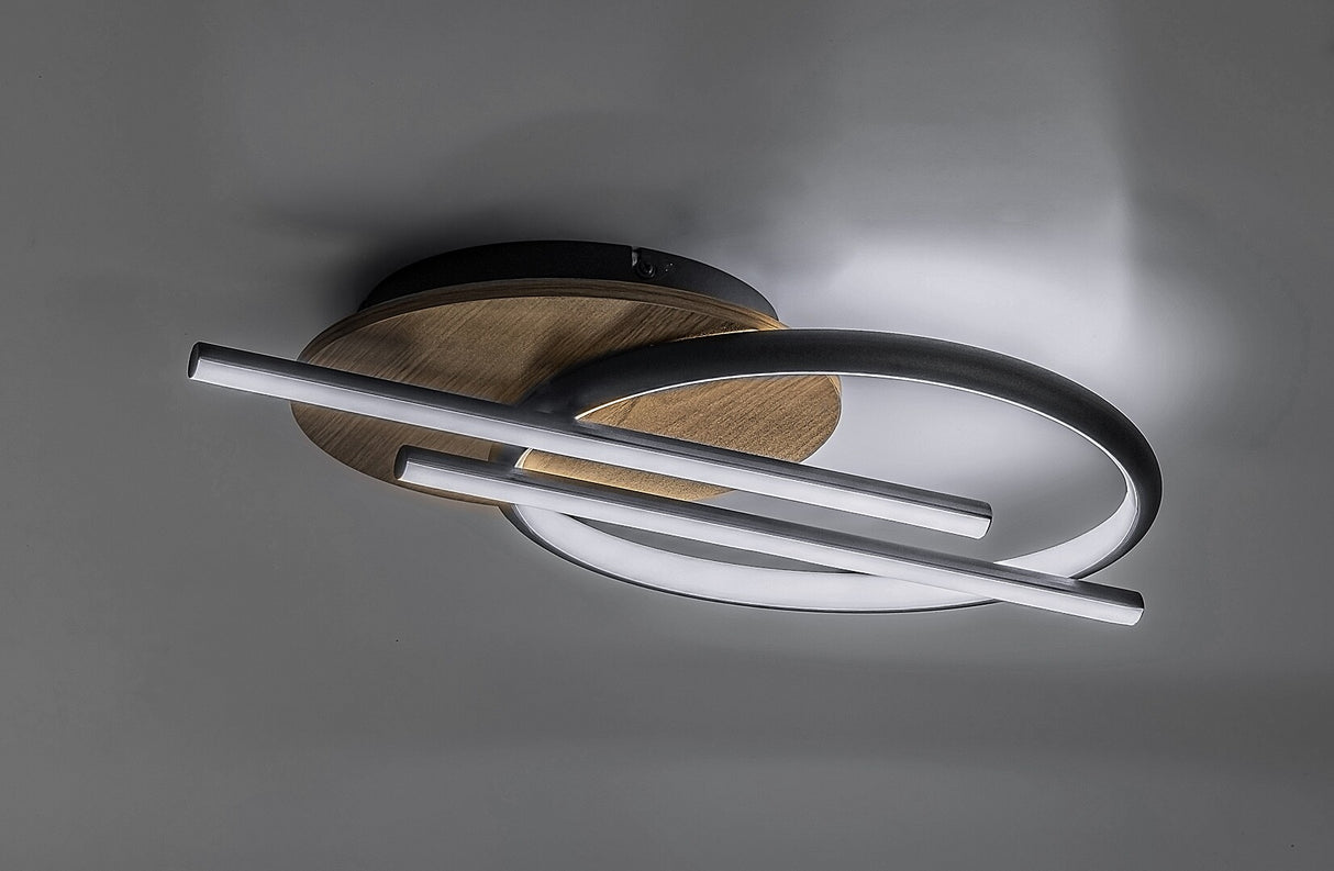 Plafoniera LED Arash, negru, 40W, 2200lm, 3000/4000/6500K, IP20, Rabalux, 71404