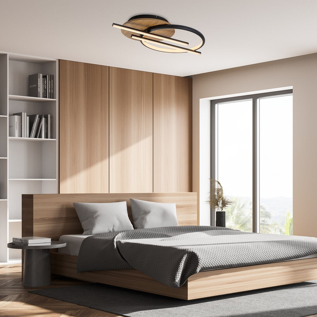 Plafoniera LED Arash, negru, 40W, 2200lm, 3000/4000/6500K, IP20, Rabalux, 71404