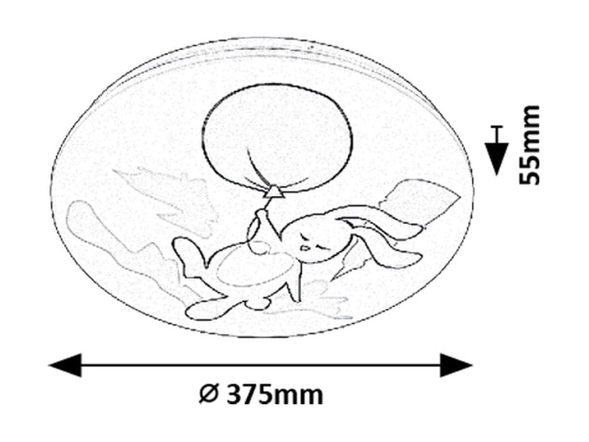 Plafoniera pentru copii Hopply, alb, LED 24W, 1440lm, 3000K, D.37.5cm, IP20, Rabalux, 71409