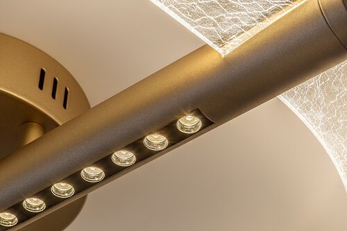 Plafoniera LED Olyssia, auriu, 24W, 1300lm, 3000K, L.52cm, IP20, Rabalux, 71464