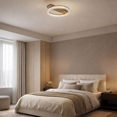 Plafoniera LED Rivona, auriu, 18W, 1400lm, 3000K-6500K, L.37cm, IP20, Rabalux, 71471