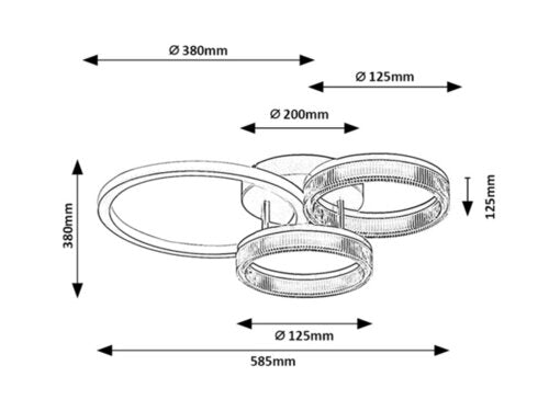Plafoniera LED Rivona, auriu, 38W, 3500lm, 3000K-6500K, L.58cm, IP20, Rabalux, 71473
