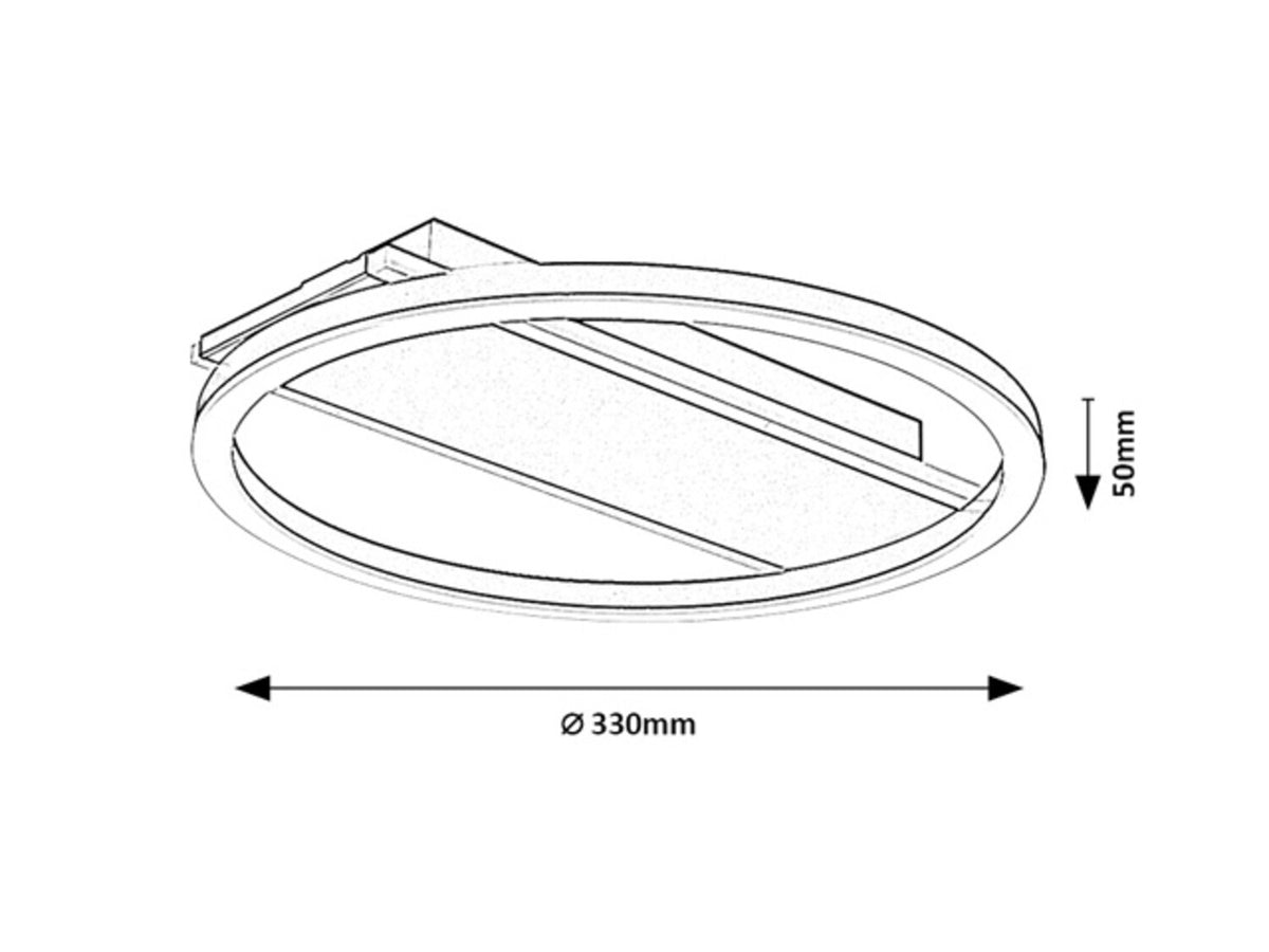 Plafoniera LED Glavian, gri-bej, 24W, 1700lm, 4000K, L.33cm, IP20, Rabalux, 71474