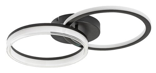 Plafoniera LED Seraphiel, negru, 38W, 3100lm, 3000K-6500K, L.60cm, IP20, Rabalux, 71479