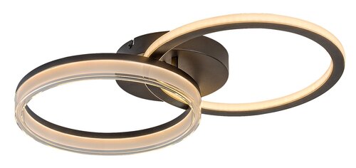 Plafoniera LED Seraphiel, negru, 38W, 3100lm, 3000K-6500K, L.60cm, IP20, Rabalux, 71479