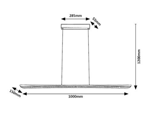 Lustra suspendata LED Norael, negru, 40W, 2600lm, 3000K, H.120cm, IP20, Rabalux, 72026