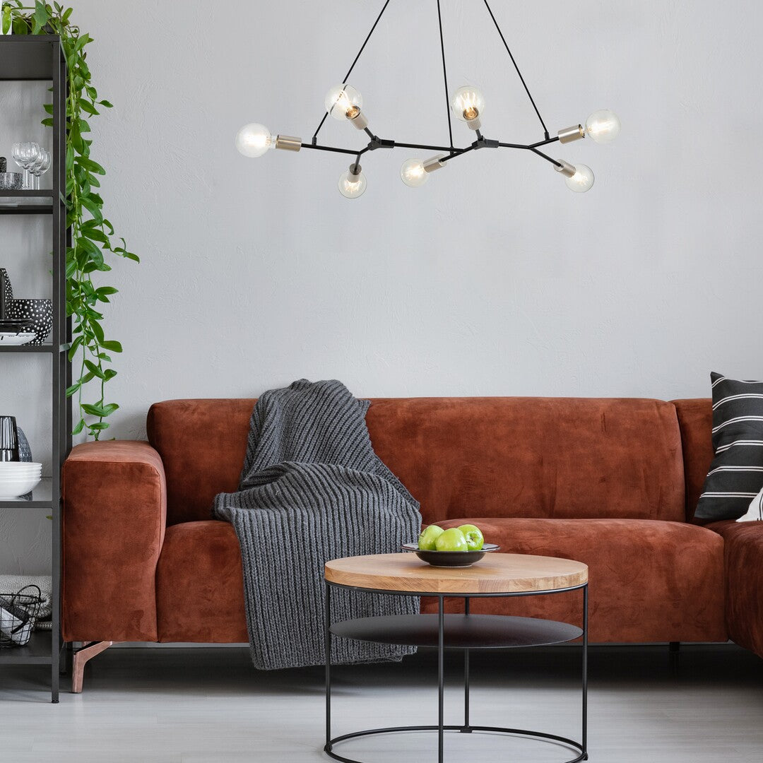 Lustra suspendata Branwen, negru mat, 7xE27, IP20, Rabalux, 72027