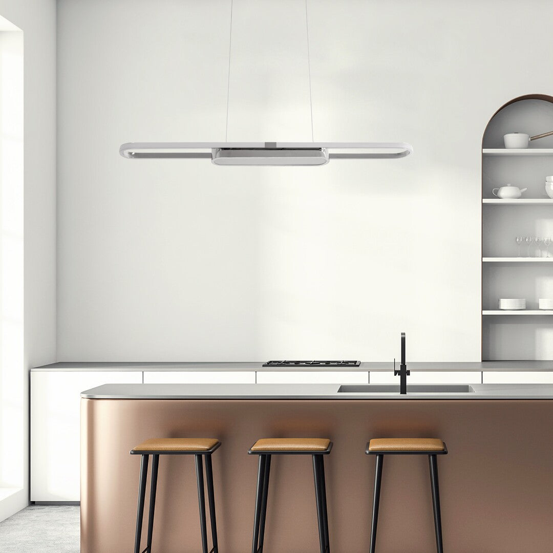 Lustra suspendata LED Contessa, metal cromat, 48W, 2900lm, 4000K, L.100cm, IP20, Rabalux, 72031