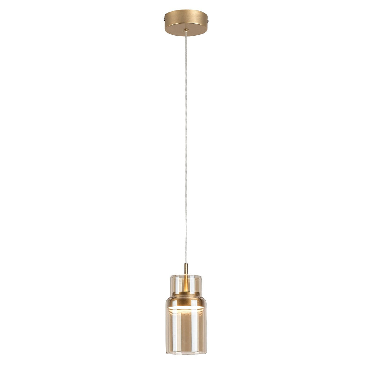 Lustră LED suspendată Zayen, auriu, 10W, 555 lm, 3000K, Ø 9,5 cm – Rabalux 72035