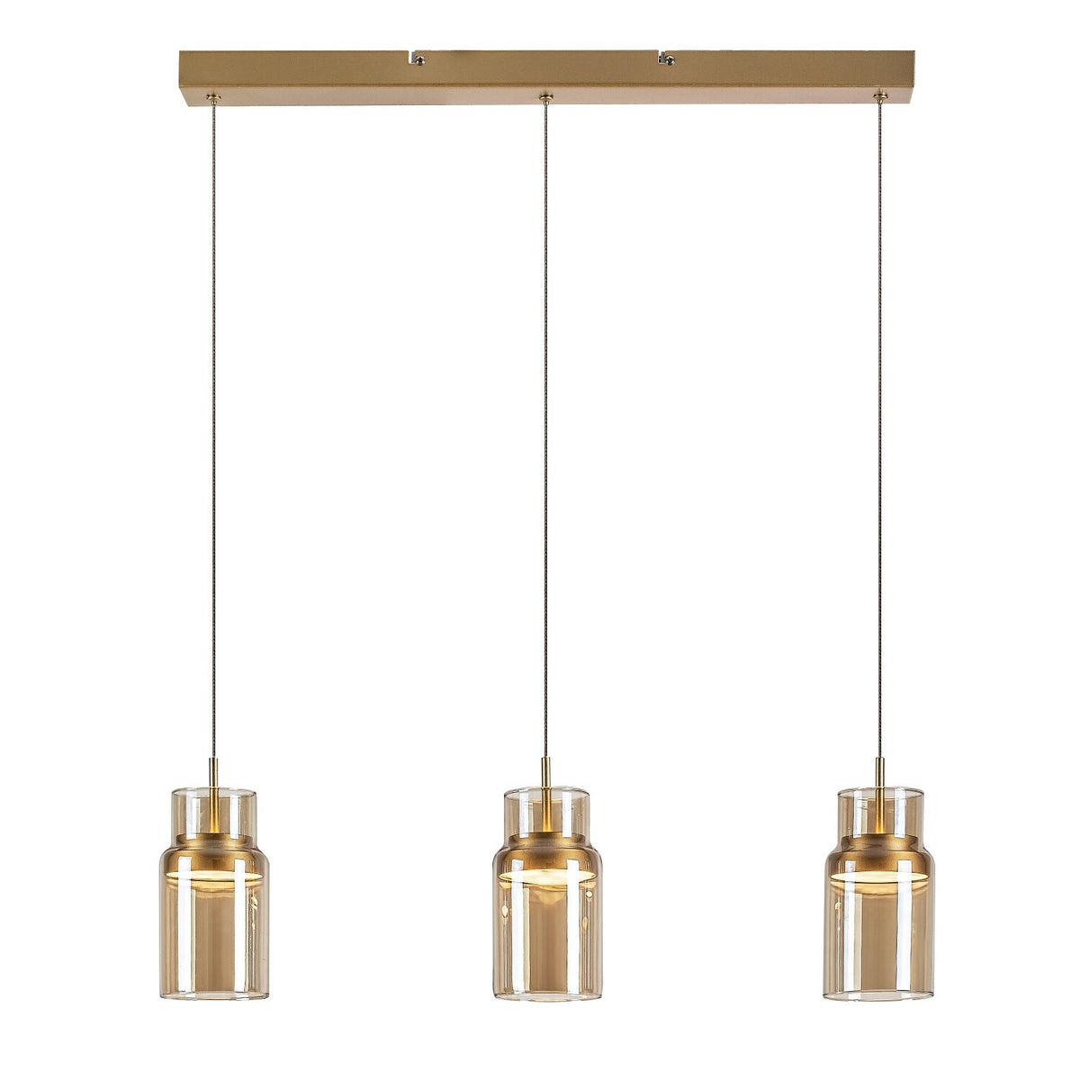 Lustră LED suspendată Zayen, auriu, 27W, 1400 lm, 3000K, L. 59 cm – Rabalux 72036