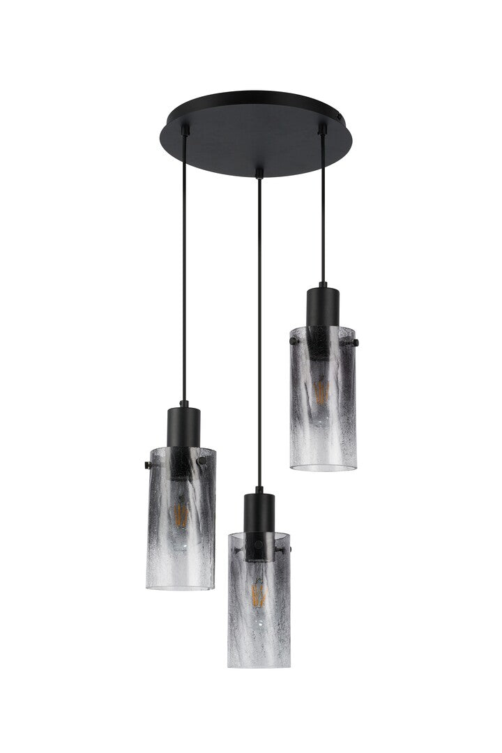 Lustra suspendata Fumea, negru, 3xE27, IP20, Rabalux, 72038