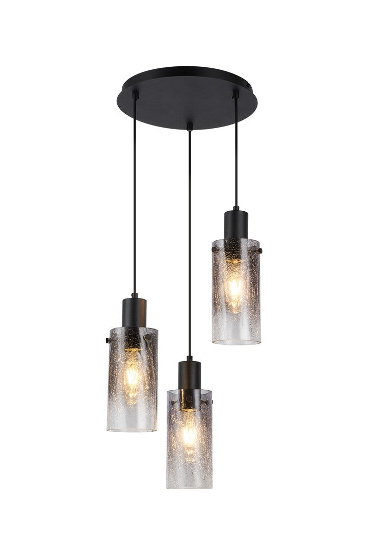 Lustra suspendata Fumea, negru, 3xE27, IP20, Rabalux, 72038