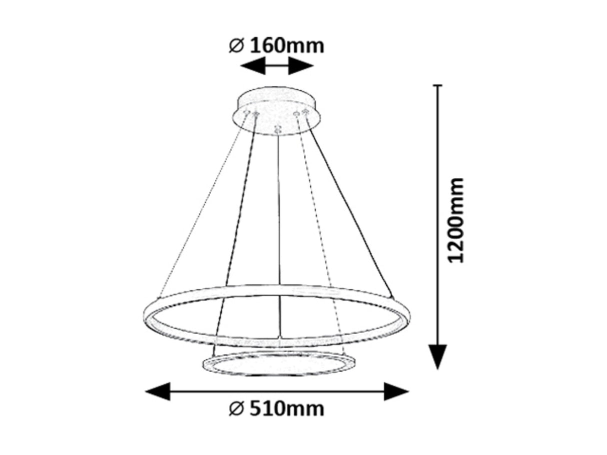 Lustra suspendata LED Jasero, negru, 42W, 2260lm, 3000-6500K, IP20, Rabalux, 72040