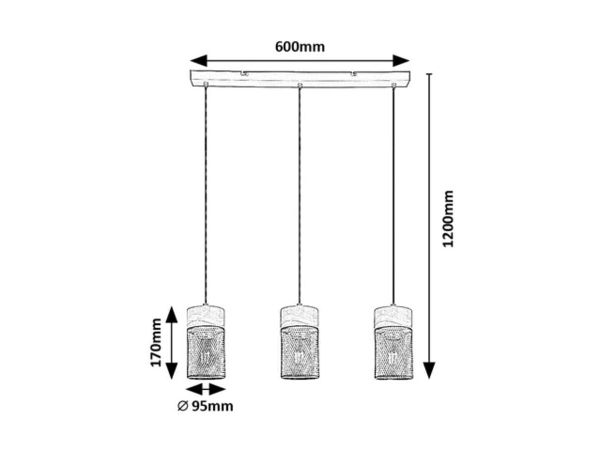 Lustra suspendata Callum, fag, 3xE27, IP20, Rabalux, 72043