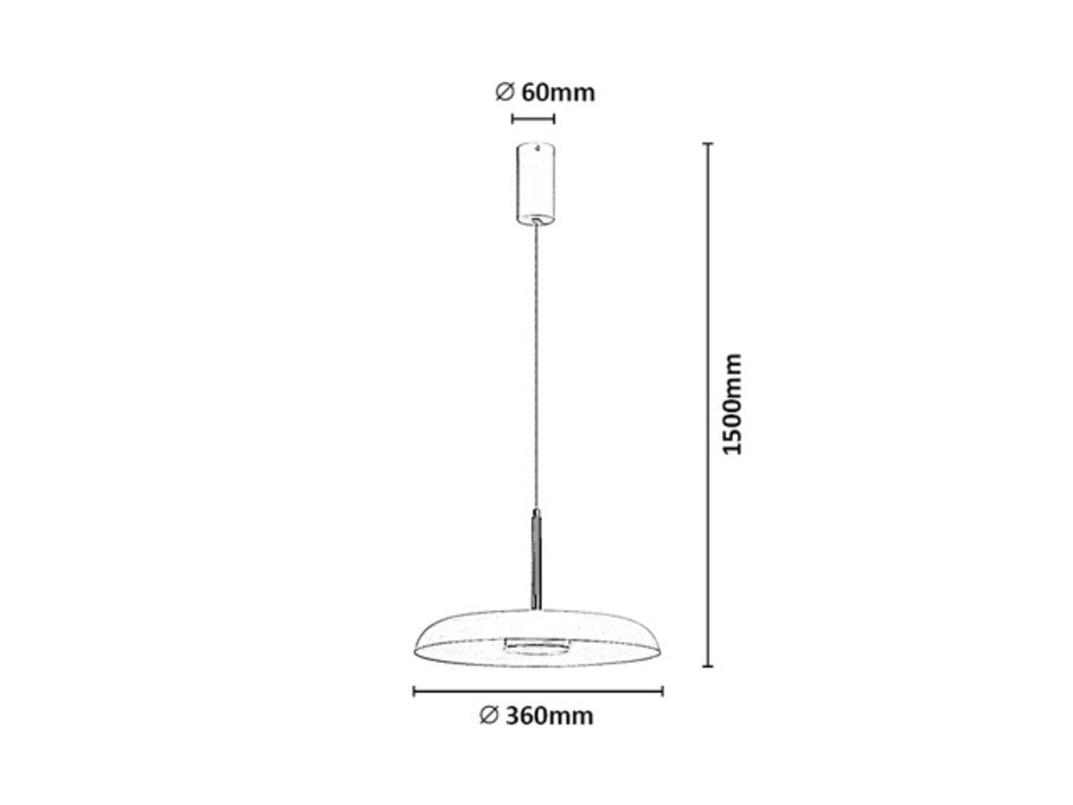 Lustră LED suspendată Odete, auriu – dimensiunile corpului de iluminat, Rabalux 72044