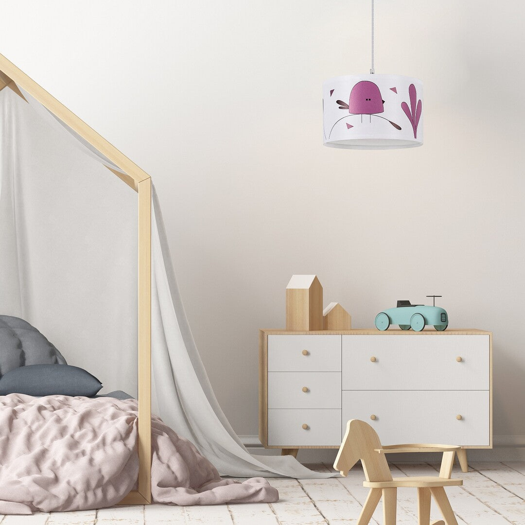 Lustra pentru copii Fowly, alb, 1 x E27, D.28, IP20, Rabalux, 72069