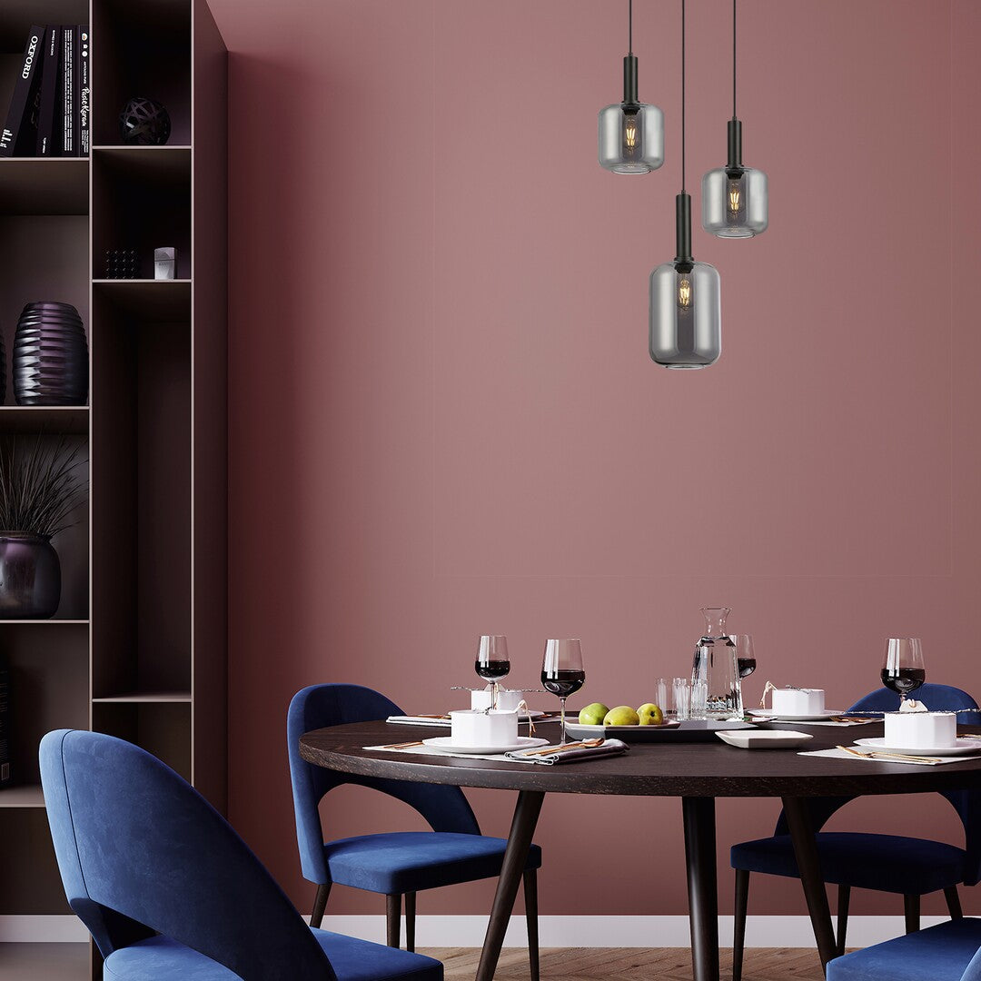 Lustra suspendata Lissandra, negru mat, 3xE27, IP20, Rabalux, 72103