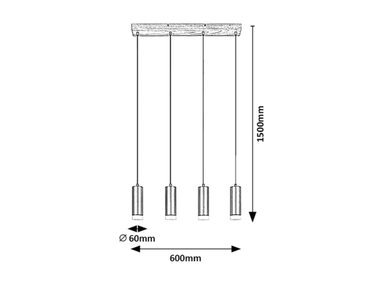 Lustra suspendata Toras, stejar, 4xGU10, IP20, Rabalux, 72124