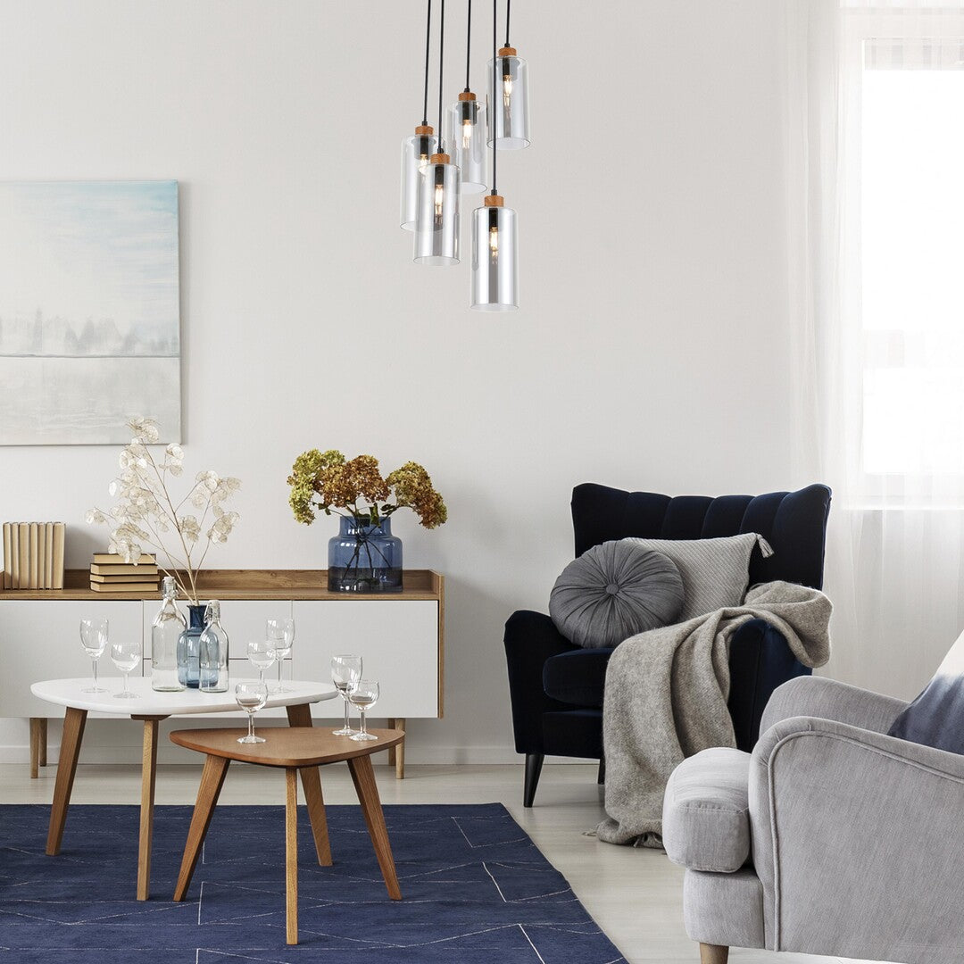 Lustra suspendata Tanno, stejar, 5xE27, IP20, Rabalux, 72125