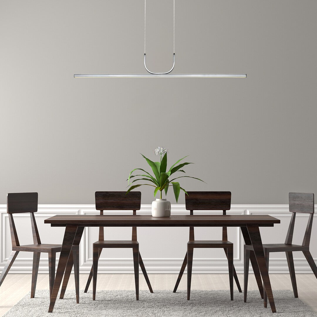 Lustra suspendata LED Elia, crom, 25W, 1150lm, 3000K, L.120cm, IP20, Rabalux, 72129