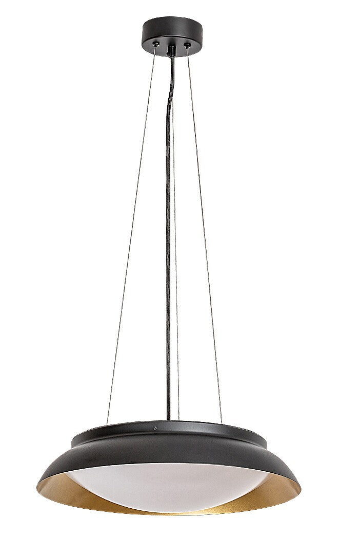 Lustra suspendata LED Hafsa, negru/auriu, 24W, 1250lm, 3000K, D.40cm, IP20, Rabalux, 72134