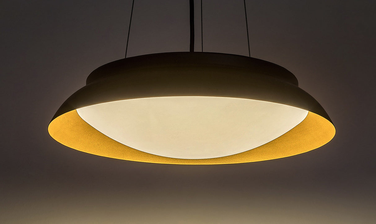 Lustra suspendata LED Hafsa, negru/auriu, 24W, 1250lm, 3000K, D.40cm, IP20, Rabalux, 72134