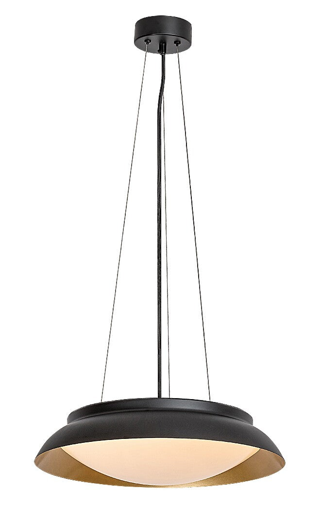 Lustra suspendata LED Hafsa, negru/auriu, 24W, 1250lm, 3000K, D.40cm, IP20, Rabalux, 72134