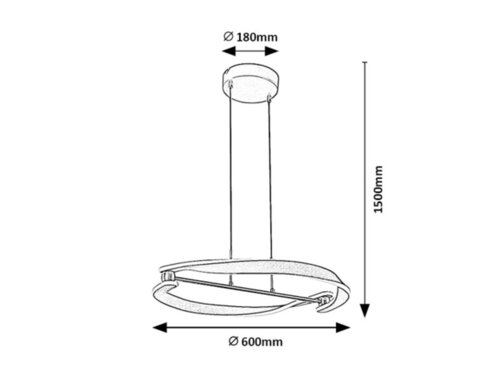 Lustra suspendata LED Adalind, negru/auriu, 40W, 2200lm, 3000K, H.150cm, IP20, Rabalux, 72149