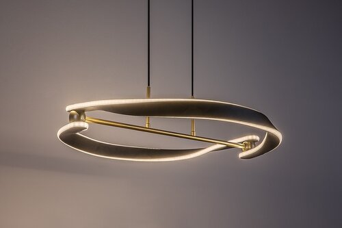 Lustra suspendata LED Adalind, negru/auriu, 40W, 2200lm, 3000K, H.150cm, IP20, Rabalux, 72149