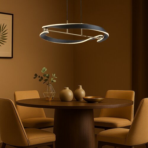 Lustra suspendata LED Adalind, negru/auriu, 40W, 2200lm, 3000K, H.150cm, IP20, Rabalux, 72149