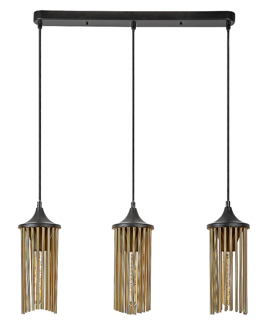 Lustra suspendata Roxas, negru/auriu, 3xE27, IP20, Rabalux, 72153