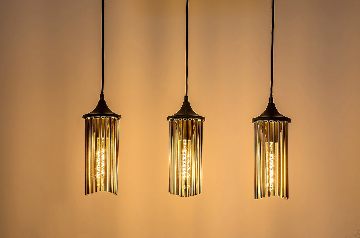 Lustra suspendata Roxas, negru/auriu, 3xE27, IP20, Rabalux, 72153