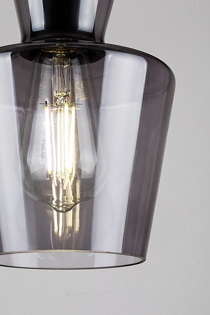 Lustra suspendata Abra, negru, sticla fumurie, 1xE27, IP20, Rabalux, 72161