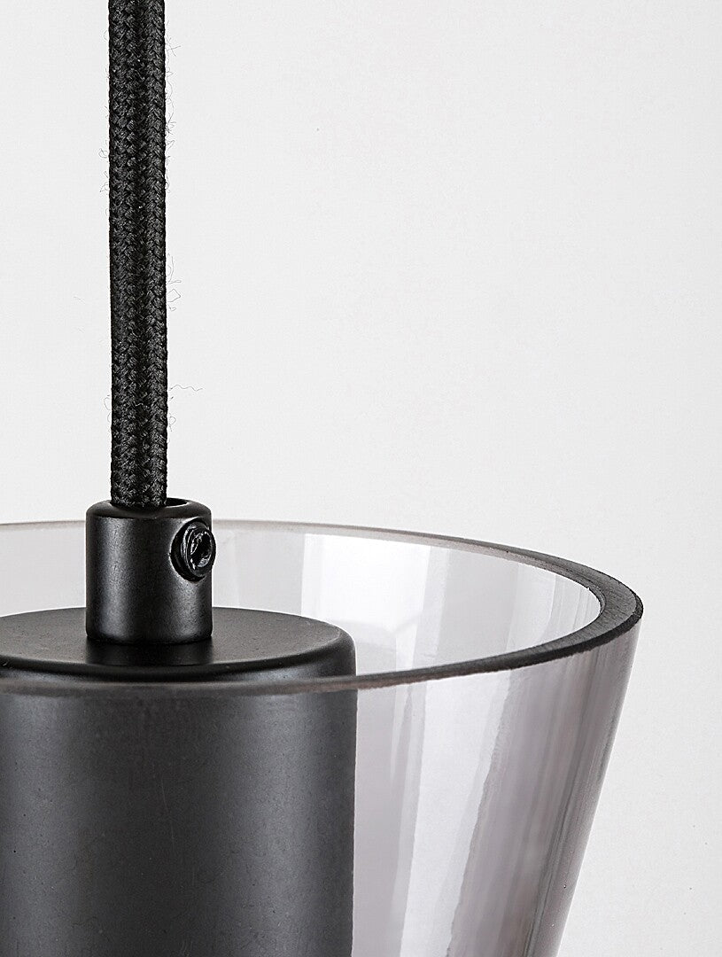 Lustra suspendata Abra, negru, sticla fumurie, 1xE27, IP20, Rabalux, 72161