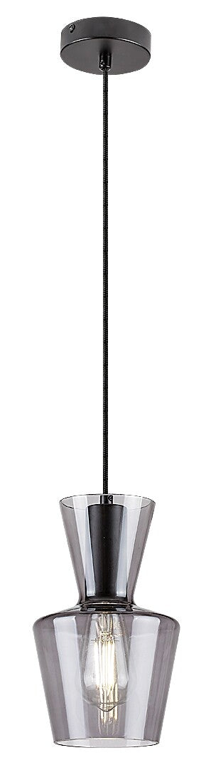 Lustra suspendata Abra, negru, sticla fumurie, 1xE27, IP20, Rabalux, 72161