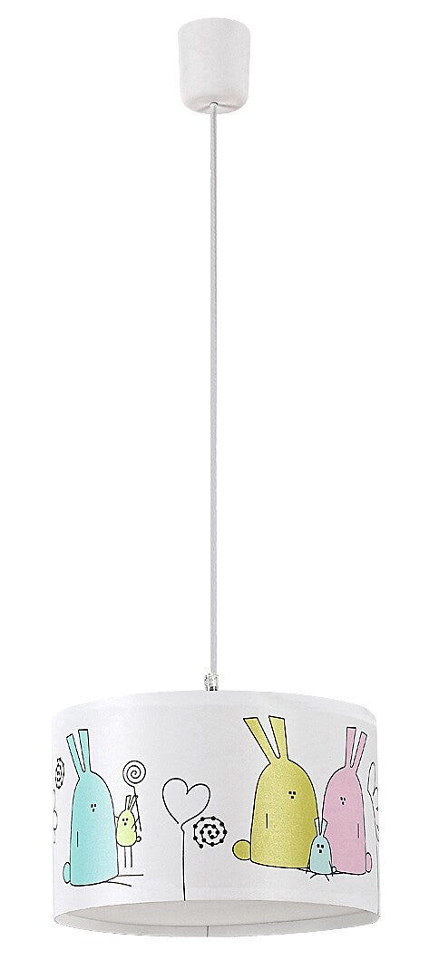 Lustra pentru copii Flappy, alb, 1 x E27, D.28, IP20, Rabalux, 72166