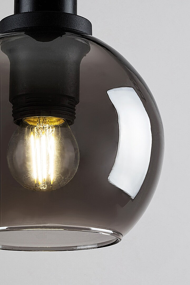 Lustra suspendata Centio, negru, sticla fumurie, 1xE27, IP20, Rabalux, 72171