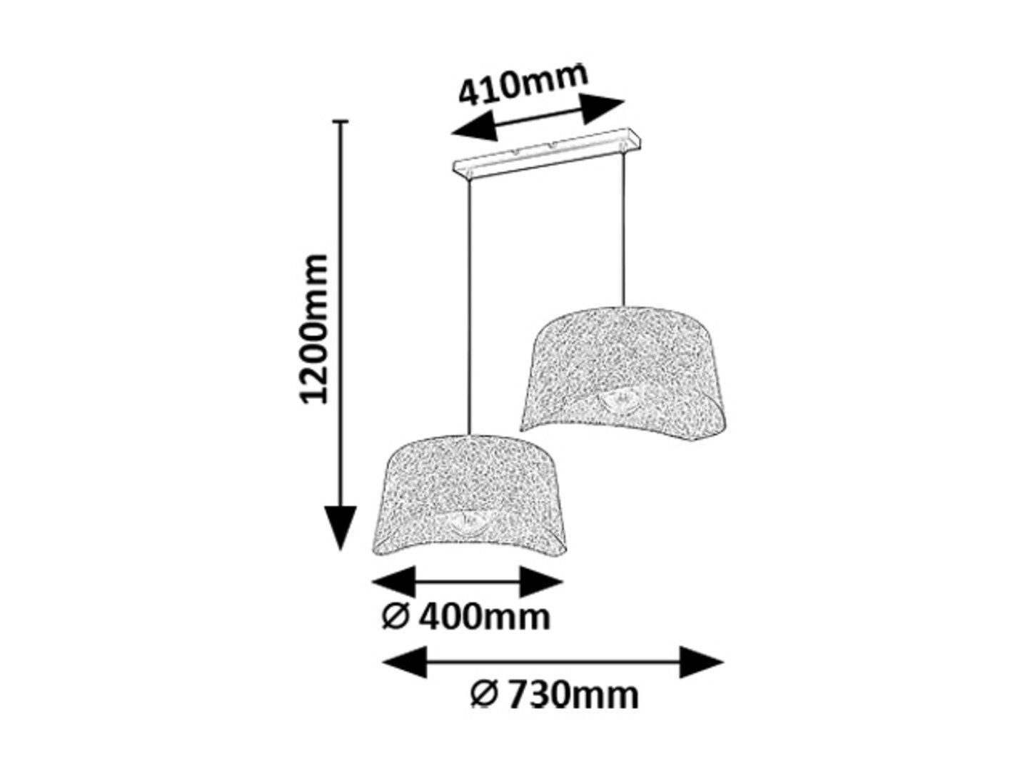 Lustra suspendata Farelia, negru/gri, 2xE27, IP20, Rabalux, 72190
