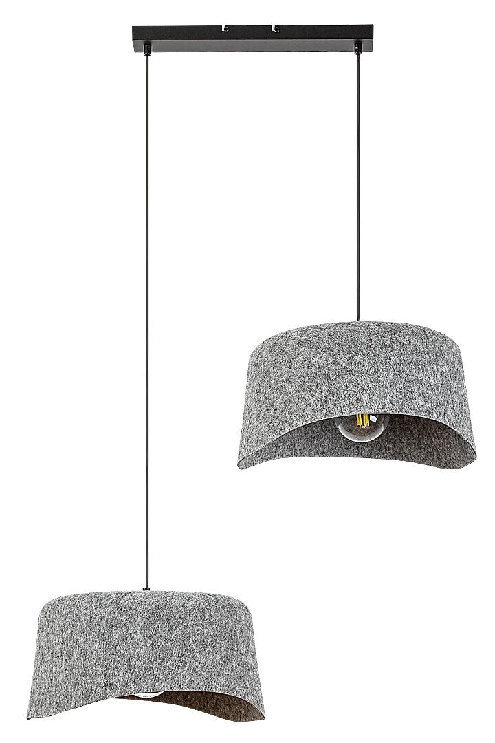 Lustra suspendata Farelia, negru/gri, 2xE27, IP20, Rabalux, 72190